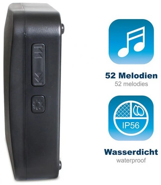 Komfort EAXUS Wireless Doorbell Funktürklingel Schwarz 4 Komfort EAXUS Wireless Doorbell Funktürklingel Schwarz – Bild 2