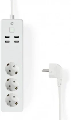 Komfort Nedis WIFIP311FWT Smart Steckdosenleiste 3x Schuko Typ F, 4x USB