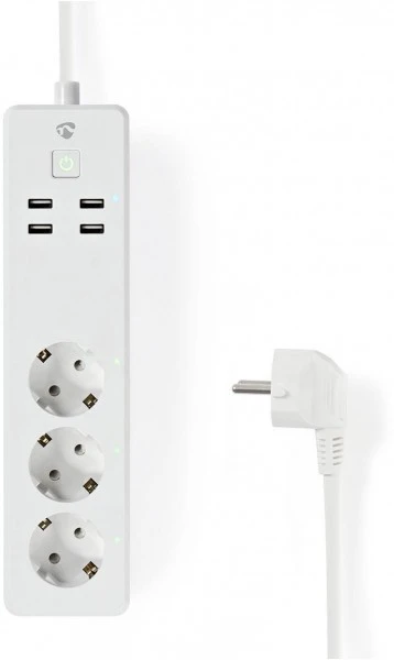 Komfort Nedis WIFIP311FWT Smart Steckdosenleiste 3x Schuko Typ F, 4x USB 3 Komfort Nedis WIFIP311FWT Smart Steckdosenleiste 3x Schuko Typ F, 4x USB