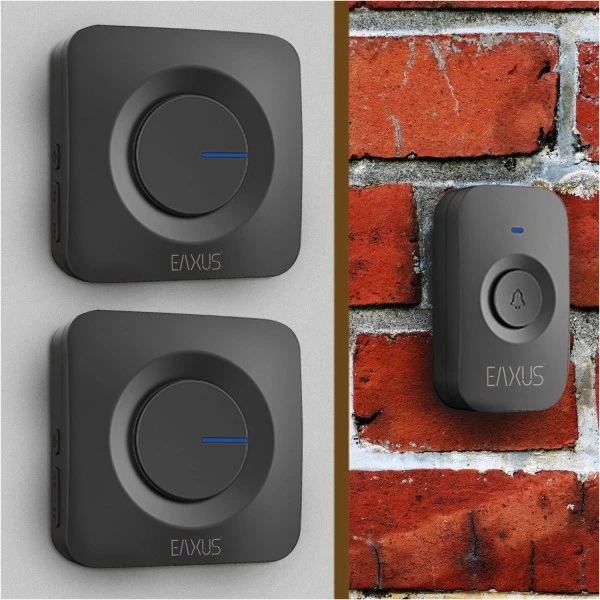 Komfort EAXUS 3-teiliges Türklingel Set Mit 2 Receivern Schwarz 5 Komfort EAXUS 3-teiliges Türklingel Set Mit 2 Receivern Schwarz – Bild 3