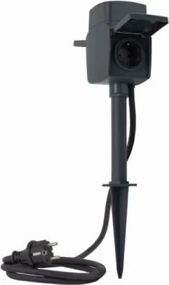 Komfort REV Link2Home Außen-Steckdose (2-fach) Schaltsteckdose Grau