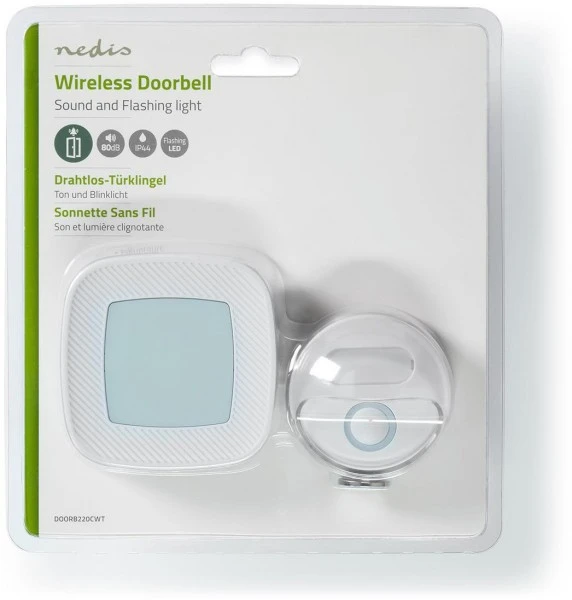 Komfort Nedis DOORB220CWT Drahtlos-Türklingel-Set 4 Komfort Nedis DOORB220CWT Drahtlos-Türklingel-Set – Bild 2