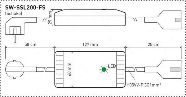 Komfort DigitalSTROM SW-SSL200-FS Schnurschalter Schwarz 4 Komfort DigitalSTROM SW-SSL200-FS Schnurschalter Schwarz – Bild 2